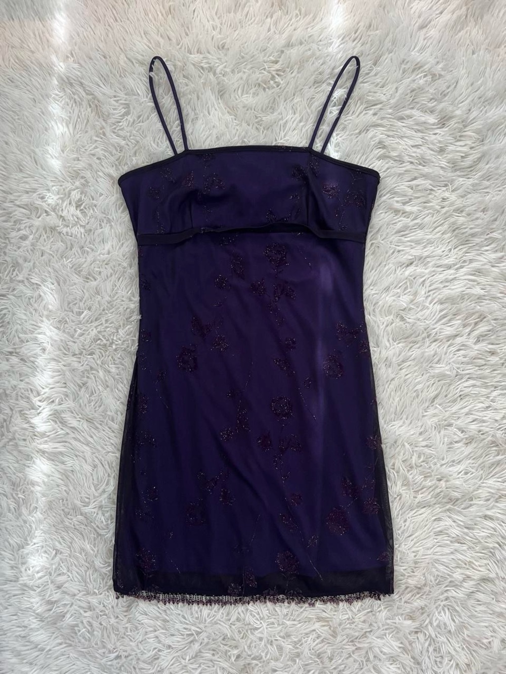 Elegant Purple Spaghetti-Strap Dress